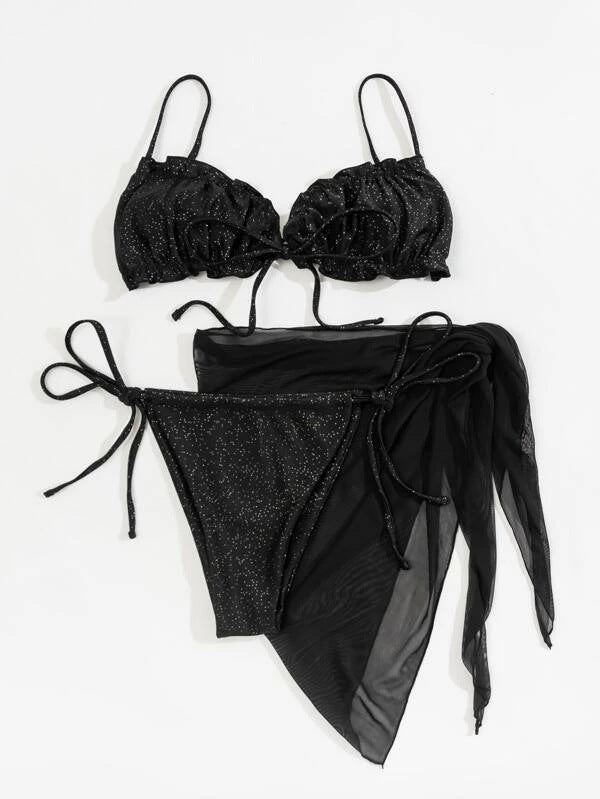 Ropa de trajes de bikini de dos piezas de color sólido al por mayor